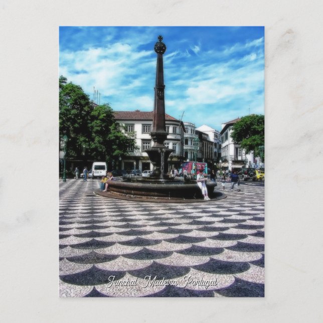 Illusion Tiles Art: Funchal, Madeira (Portugal) Postkarte (Vorderseite)
