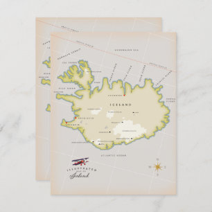 Illustrated map of Iceland