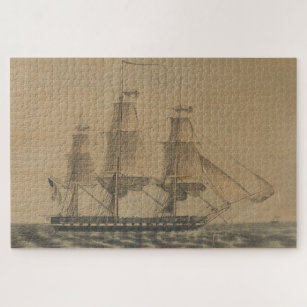 Illustration (1846) von Vintagen Schiffen der USS 
