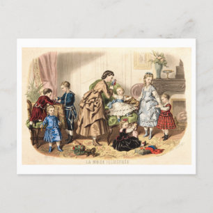 Illustration 1872 zur Mode für Vintage Kinder Postkarte