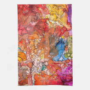 Illustration Abstraite colorée Serviette de cuisin