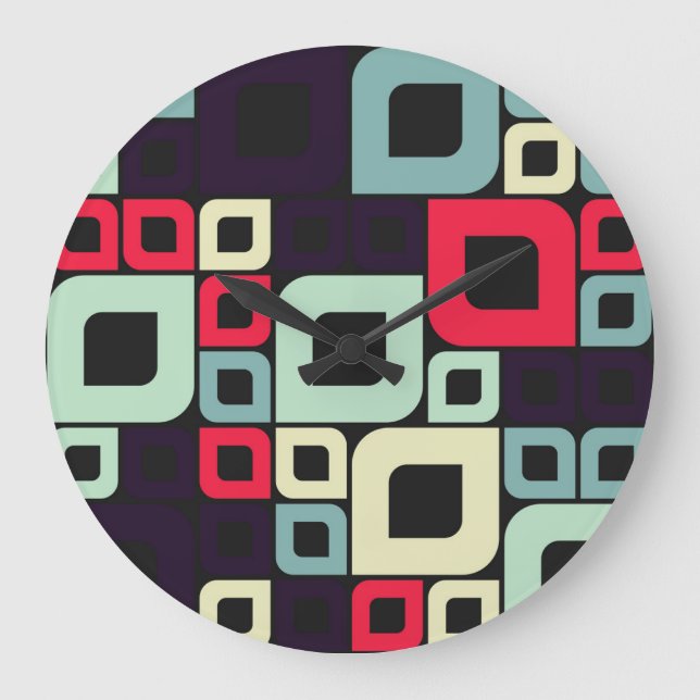Illustration abstrakter Geometrie, computergestütz Große Wanduhr (Vorderseite)