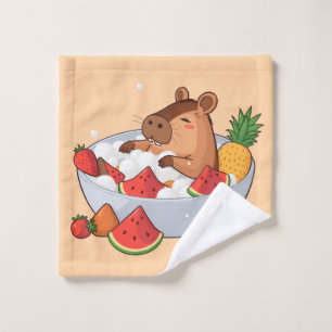 Illustration adorable de capybara dans un bain de