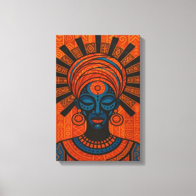 Illustration afrikanischer Stammesfrauen mit Fett Leinwanddruck (Vorderseite)