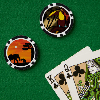 Illustration afrikanischer Wildtiere Pokerchips