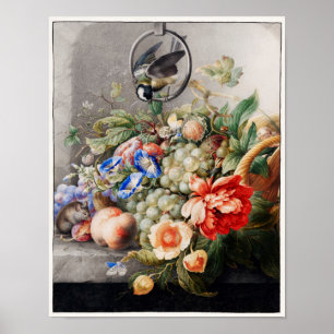 Illustration alter Blumen Poster