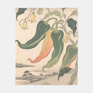 Illustration alter Chili-Pfeffer Fleecedecke
