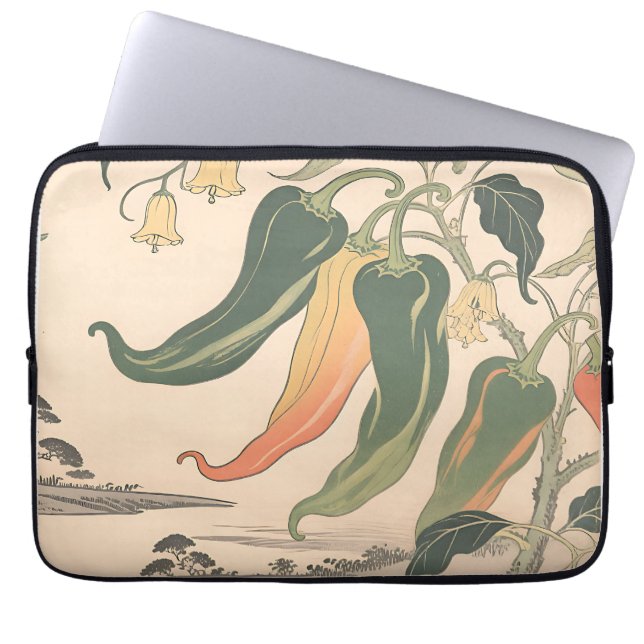 Illustration alter Chili-Pfeffer Laptopschutzhülle (Vorderseite)