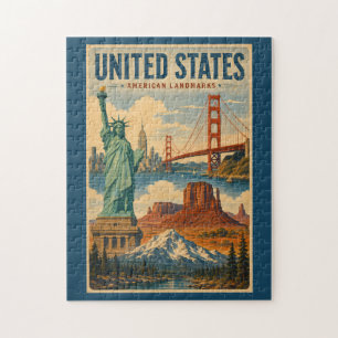 Illustration amerikanischer Landmarken in den Vere