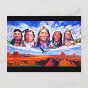 Illustration amerikanischer Ureinwohner Postkarte