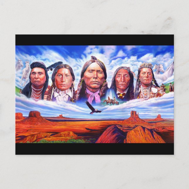Illustration amerikanischer Ureinwohner Postkarte (Vorderseite)