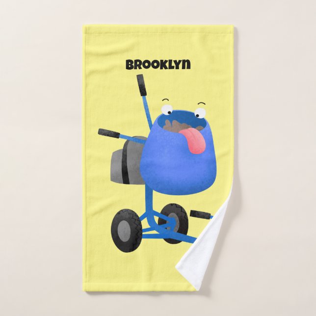 Illustration amusante du mélangeur de ciment bleu (Serviette à main)