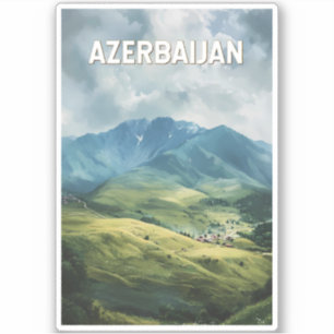 Illustration Aserbaidschan Kunst Vintag Aufkleber