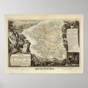 Illustration Atlas Maps Poster