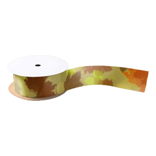 Illustration Autumn Leaves Satinband (Spule)