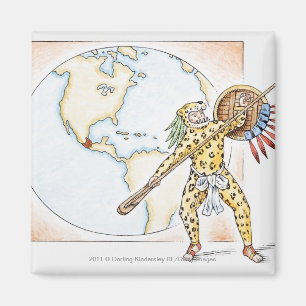Illustration aztekischen Jaguar-Kriegers Magnet