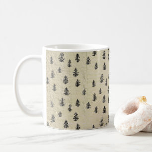 Illustration Baum Berg Muster Rustikal Kaffeetasse