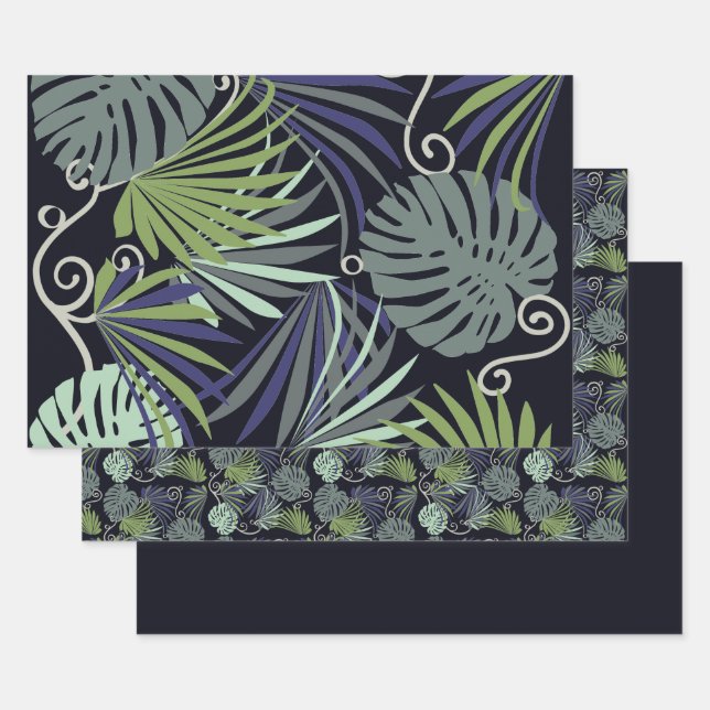 Illustration beliebter überdachter Pflanze Geschenkpapier Set (Set)