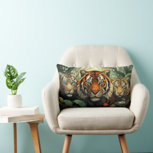 Illustration benutzerdefinierter Monogramm-Tiger Lendenkissen