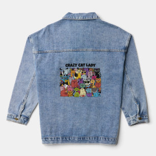 Illustration benutzerdefinierter Text Funny Cats Jeansjacke