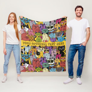 Illustration benutzerdefinierter Text- und Farbfun Fleecedecke