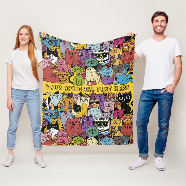Illustration benutzerdefinierter Text- und Farbfun Fleecedecke (Beispiel)