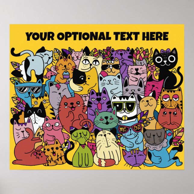 Illustration benutzerdefinierter Text- und Farbfun Poster (Vorne)
