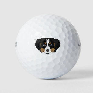 Illustration Bernese Mountain Dog Golfball