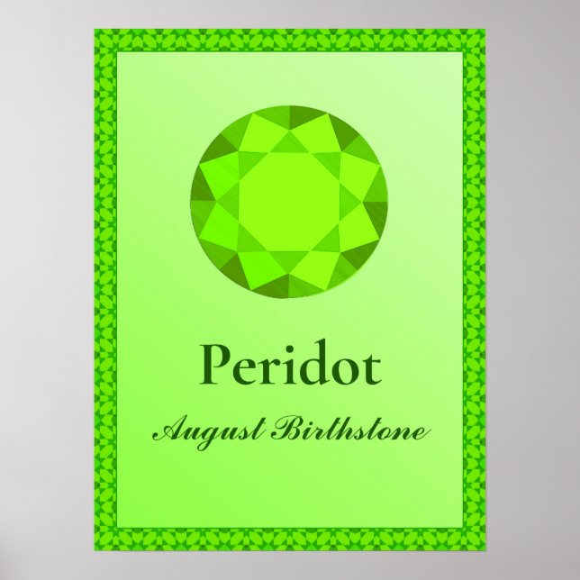 Illustration Birthstone pour août- Poster Peridot (Devant)