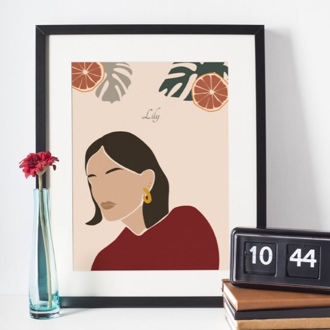 Illustration Boho Woman, Poster des tons terre (Créateur téléchargé)