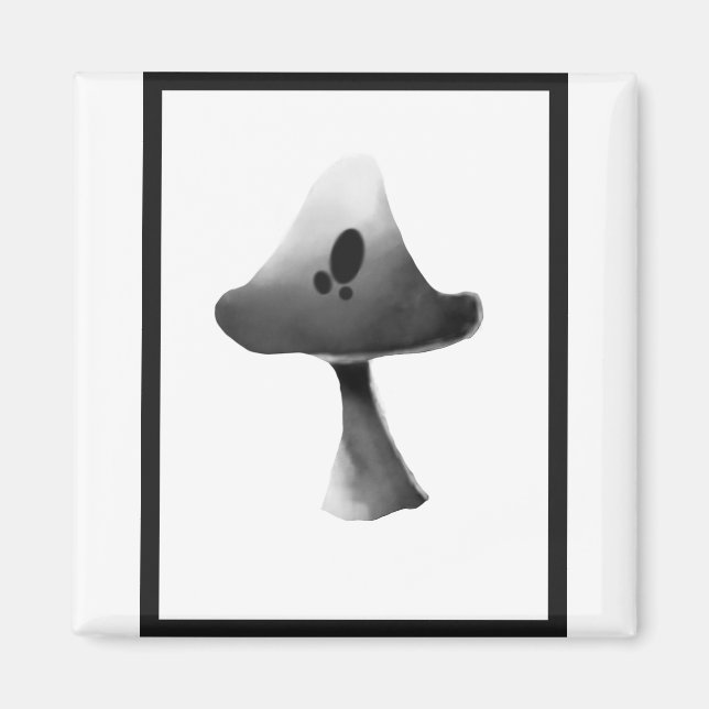 Illustration Cartoon für Schwarz-Weiß-Pilze Magnet (Vorne)