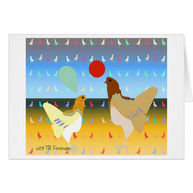 Illustration colorée de poulets de jardin (Devant horizontal)