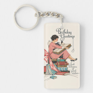 Illustration d'anniversaire pour amateur de livres