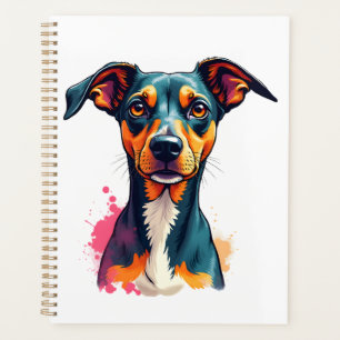 Illustration d'art pop de portrait de chien coloré