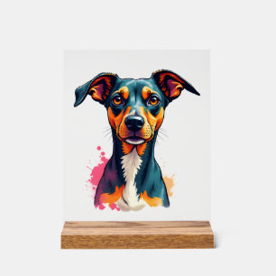 Illustration d'art pop de portrait de chien coloré