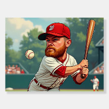 ''Illustration de caricature du baseball américain