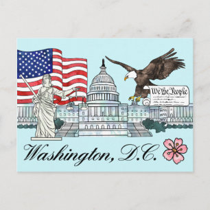 Illustration de carte postale Washington D.C.