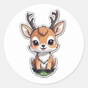 Illustration de cerfs de caricature - Autocollant 