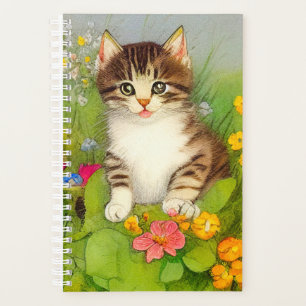 Illustration de chat souriant vintage