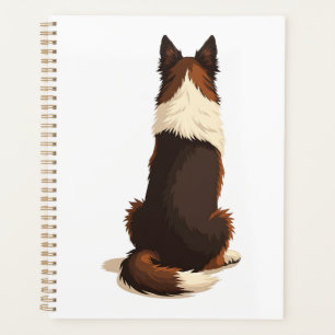 Illustration de chien Border Collie vintage de dos