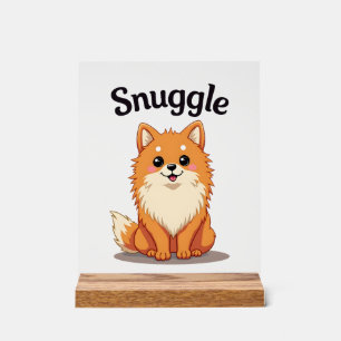 Illustration de chien mignon Pomeranian câlin vint