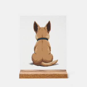 Illustration de chien vintage vue de dos avec gran