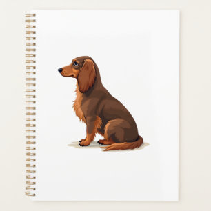 Illustration de chien vue arrière teckel à poils l