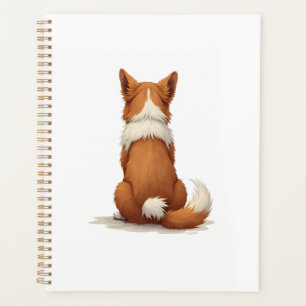 Illustration de chien vue de dos vintage sur fond 
