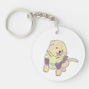Illustration de chiot doré mignon dessiné à la mai
