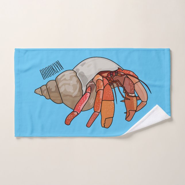 Illustration de crabe ermite (Serviette à main)