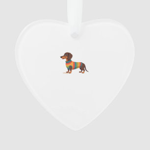 Illustration de dachshund en pull vintage arc-en-c