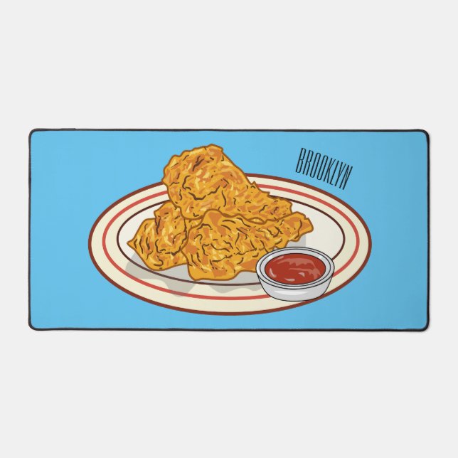 Illustration de dessin animé sur le poulet frit (Recto)