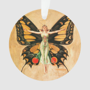 Illustration de femme volant papillon flapper