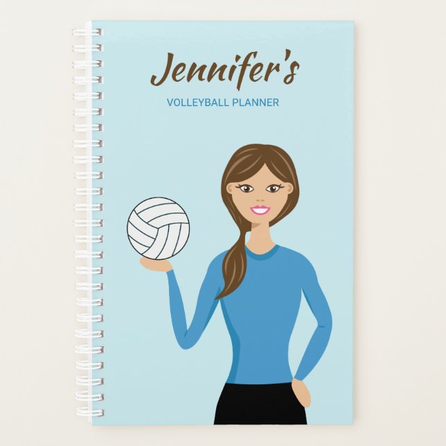 Illustration de fille de volley-ball mignonne et n (Devant)